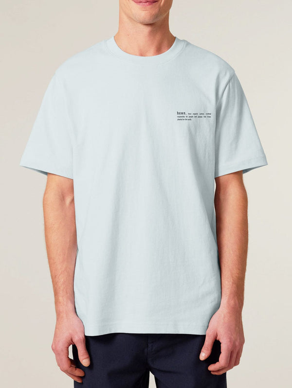 hewn. Mens Organic Cotton Relaxed-Fit T-shirt in Blue Ice