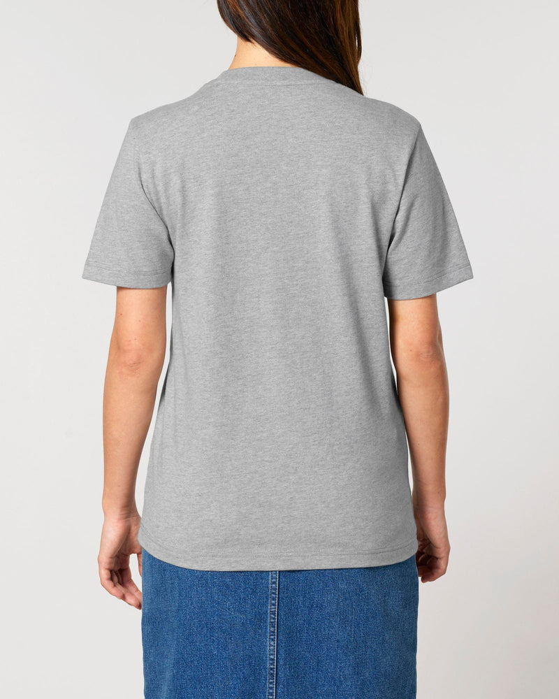 hewn. Womens Organic Cotton Relaxed-Fit T-shirt in Rock Grey Marl