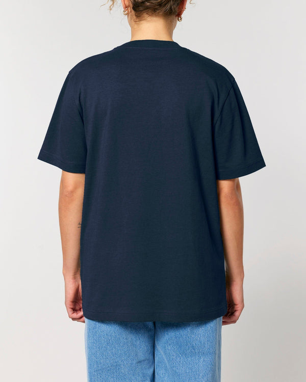 hewn. Womens Organic Cotton Relaxed-Fit T-shirt in Midnight Navy Blue