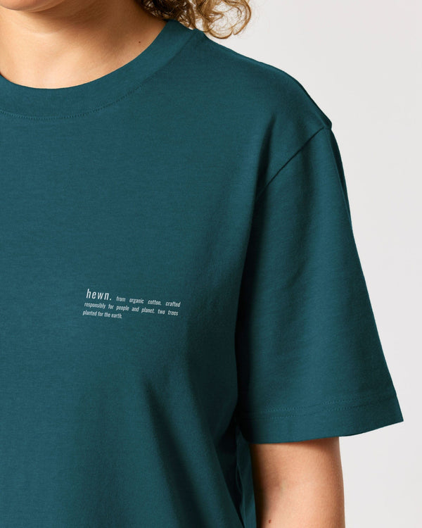 hewn. Womens Organic Cotton Relaxed-Fit T-shirt in Ocean Blue