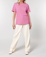 Immaculate Vegan - hewn. Womens Organic Cotton Relaxed-Fit T-shirt in Azalea Pink