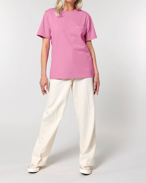 hewn. Womens Organic Cotton Relaxed-Fit T-shirt in Azalea Pink