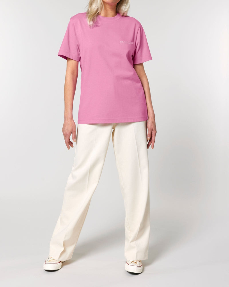 hewn. Womens Organic Cotton Relaxed-Fit T-shirt in Azalea Pink