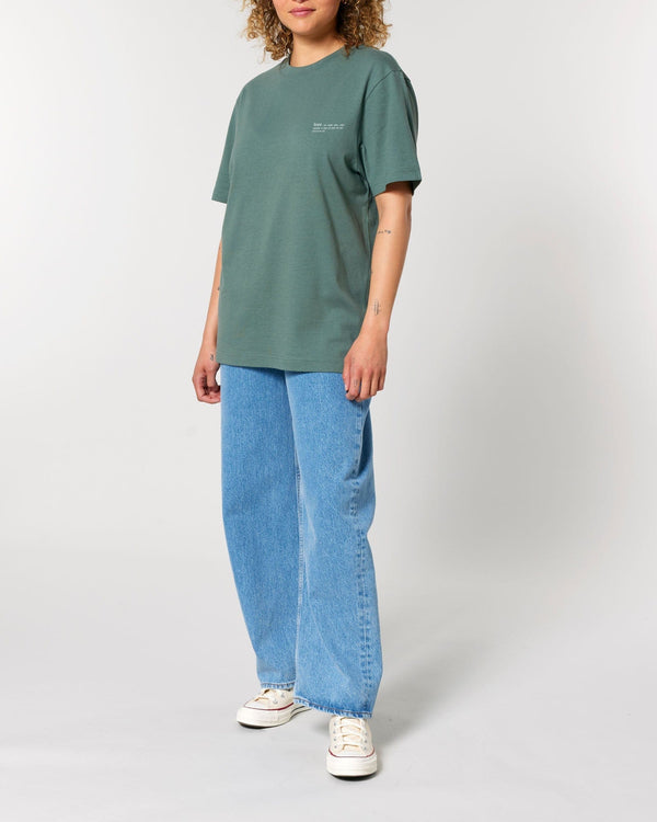 hewn. Womens Organic Cotton Relaxed-Fit T-shirt in Eucalyptus Green