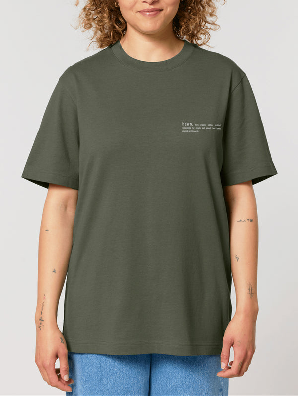 Women's Organic Cotton Relaxed Fit T-Shirt | Pine Green Khaki