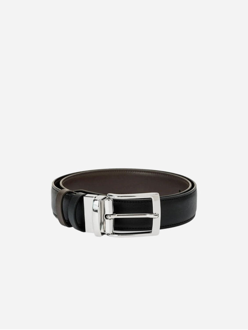 Solari Milano Reversible Vegan Leather Belt | Black & Brown 90 cm