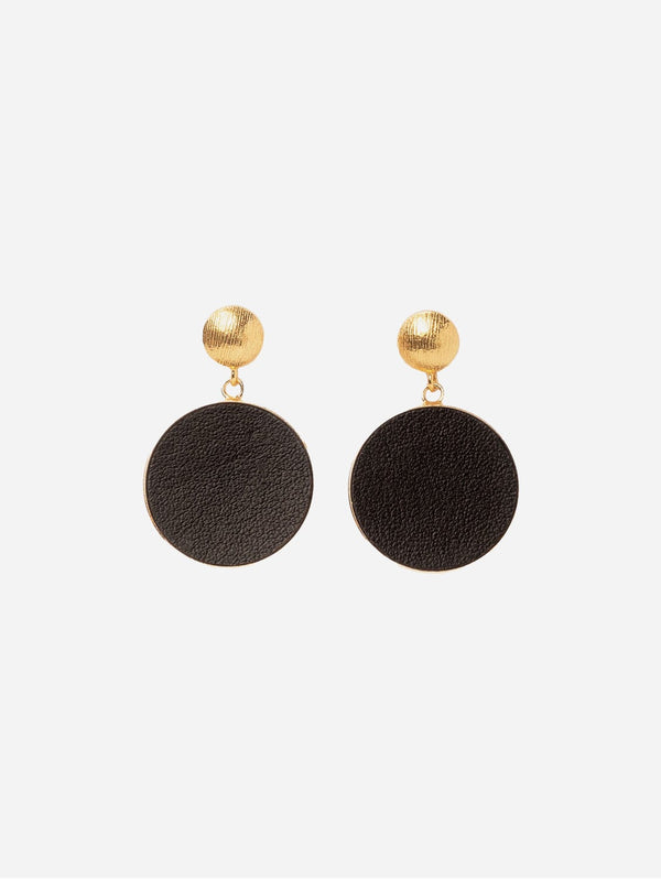 Rive Claire Charlotte 24ct Gold Plated Stud Earrings | Black & Gold