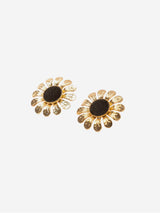 Immaculate Vegan - Rive Claire Margaret 24ct Gold Plated Stud Earrings | Black & Gold