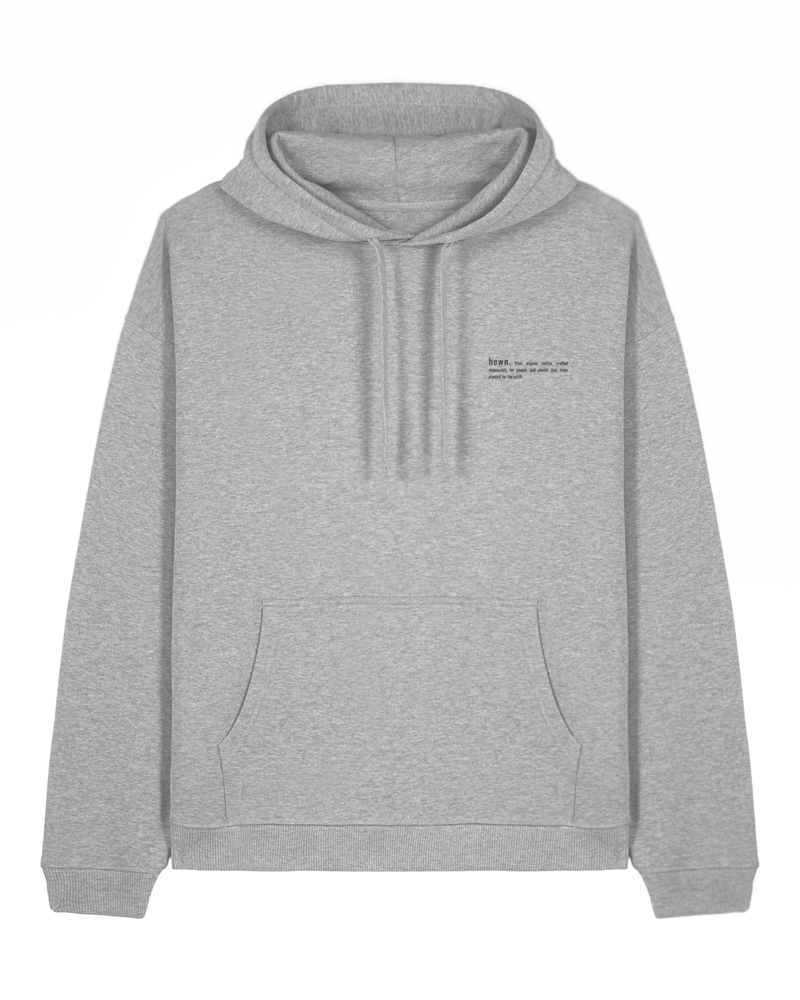 hewn. Mens Organic Cotton Signature Oversized Hoodie in Rock Grey Marl