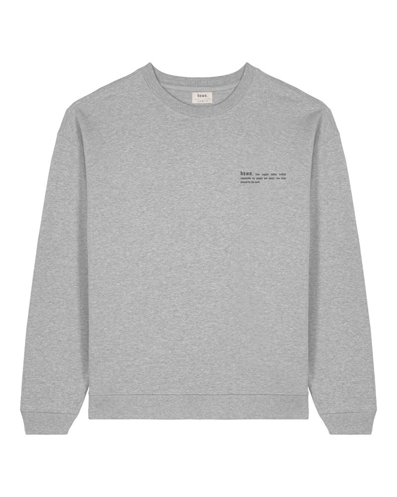 hewn. Mens Organic Cotton Signature Oversized Sweatshirt in Rock Grey Marl