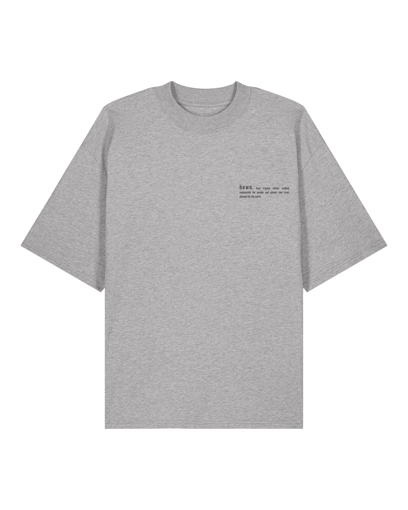 hewn. Mens Organic Cotton Signature Oversized T-shirt in Rock Grey Marl
