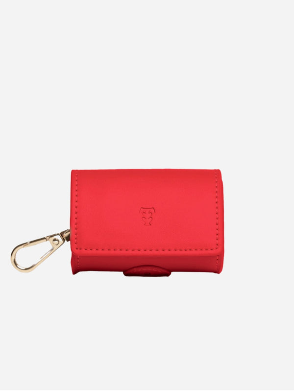 Tails & Bloom Vegan Leather Poop Bag Holder | Rouge