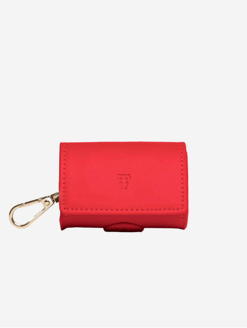 Tails & Bloom Vegan Leather Poop Bag Holder | Rouge