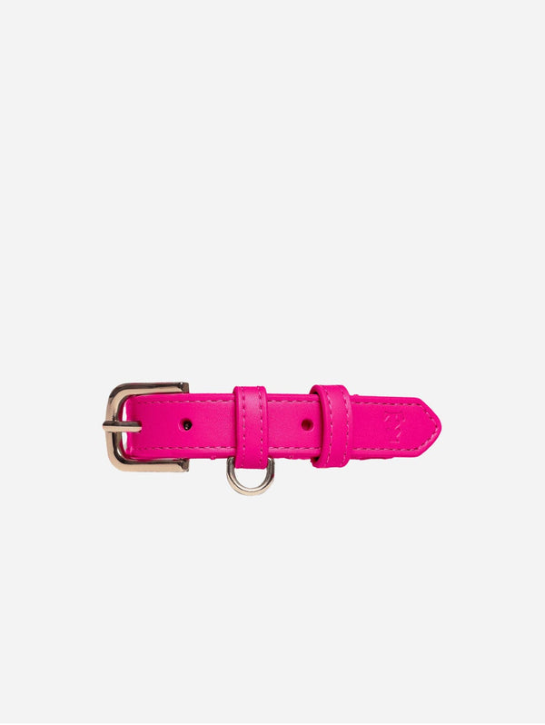 Tails & Bloom Vegan Leather Dog Collar | Raspberry Pink