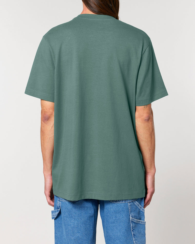 hewn. Mens Organic Cotton Relaxed-Fit T-shirt in Eucalyptus Green