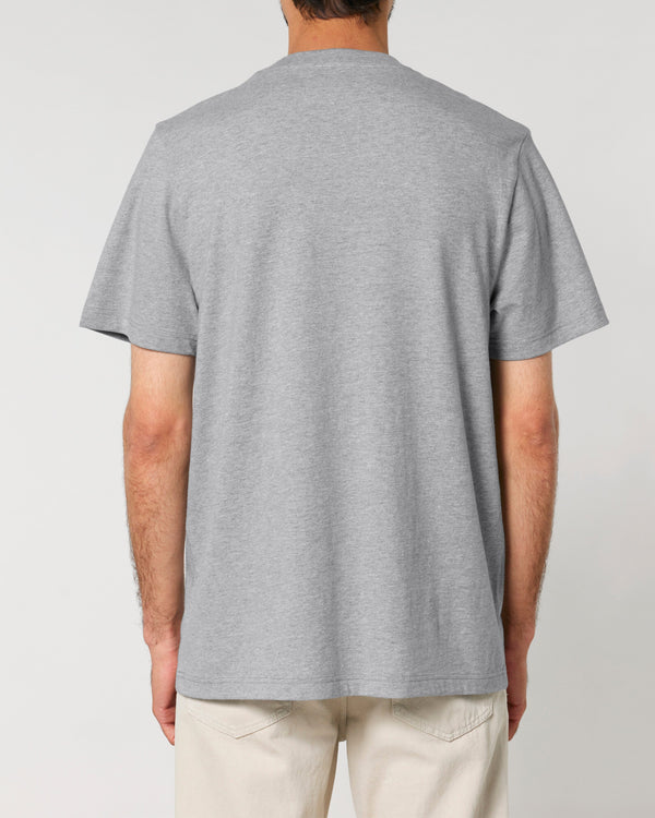 hewn. Mens Organic Cotton Relaxed-Fit T-shirt in Rock Grey Marl