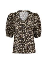 Immaculate Vegan - Courtney Organic Cotton Collar Blouse | Brown Leopard