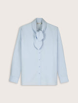 Immaculate Vegan - Kai Organic Cotton Tie Neck Shirt | Ice Blue
