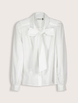 Immaculate Vegan - Araya Organic Cotton Bow Neck Blouse | Pure White