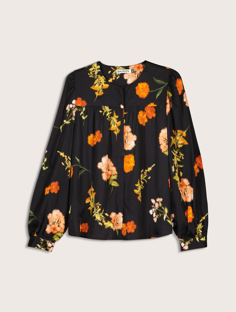 Micah Printed Blouse | Black Floral
