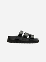 Immaculate Vegan - V.GAN Shea Women's Vegan Leather Slide Sandals | Black UK3 / EU36 / US5