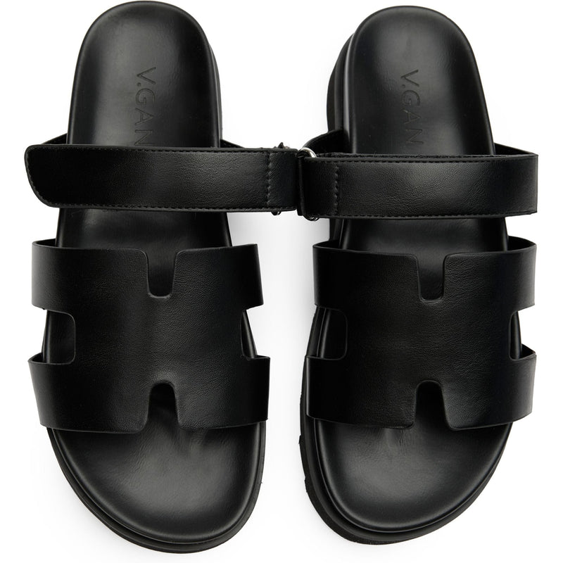 V.GAN Shea Women's Vegan Leather Slide Sandals | Black