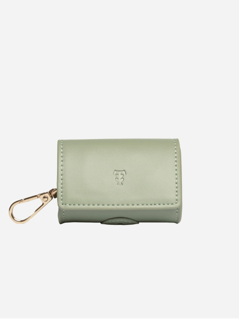 Tails & Bloom Vegan Leather Poop Bag Holder | Sage
