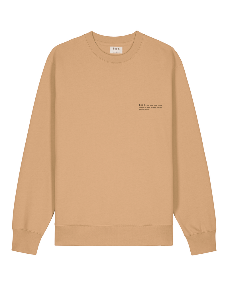 hewn. Mens Organic Cotton Relaxed-fit Sweatshirt in Sand