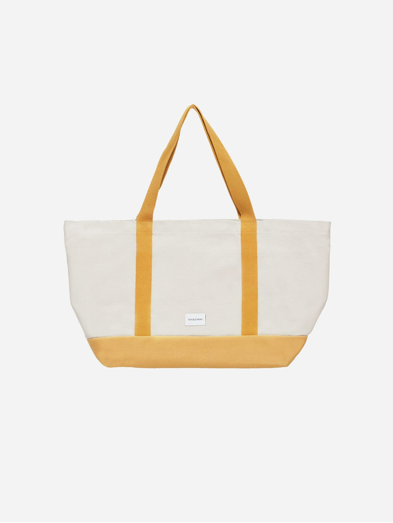 Souleway Natural Cotton Canvas Beach Bag | Sand/Mustard Sand/Mustard