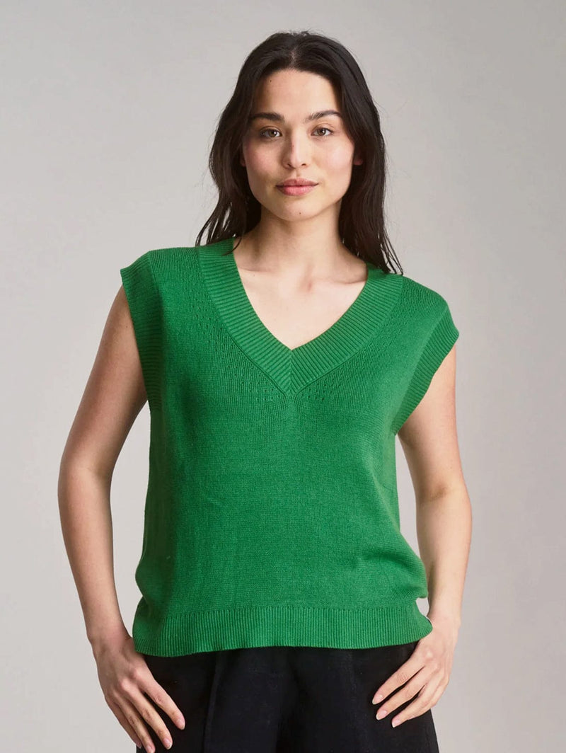 KOMODO Sander Women's Cotton Tencel Vest | Jungle Green