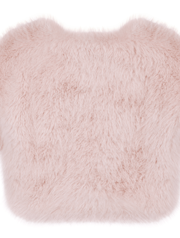 Issy London Luis faux feather fur Cape Pink