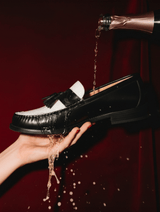 Immaculate Vegan - Zeta Shoes Minho Olive Leather Vegan Moccasins | Black & White