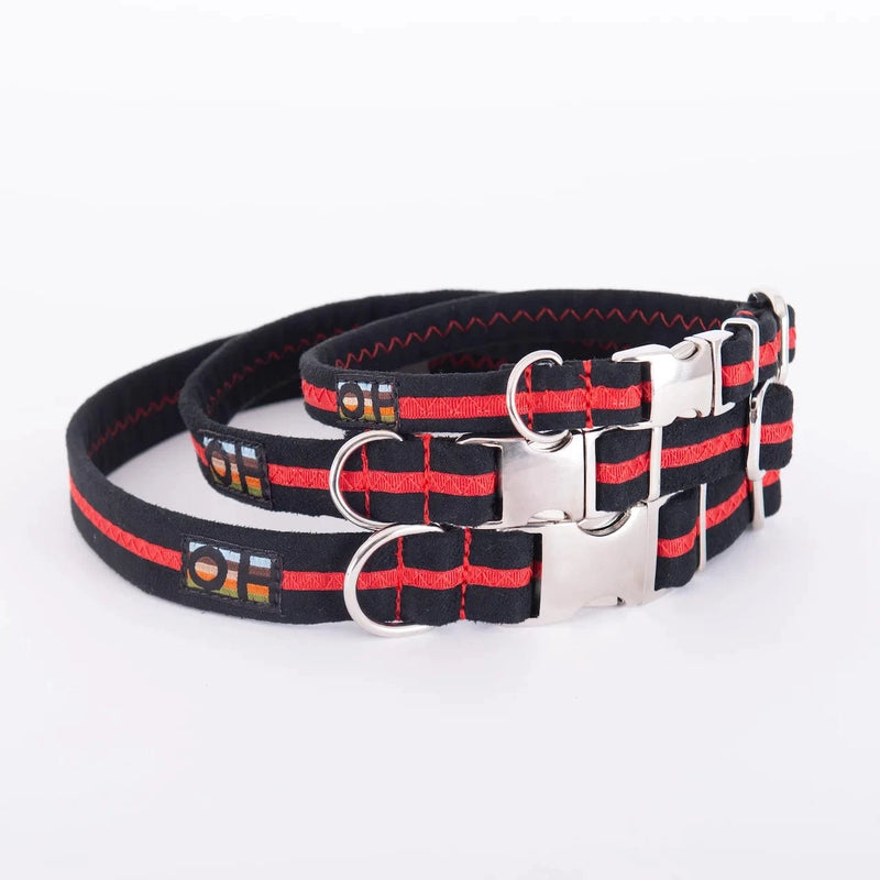 Oscar & Hooch Signature Snap Dog Collar | Multiple Colours Medical Detection Black and Red / S