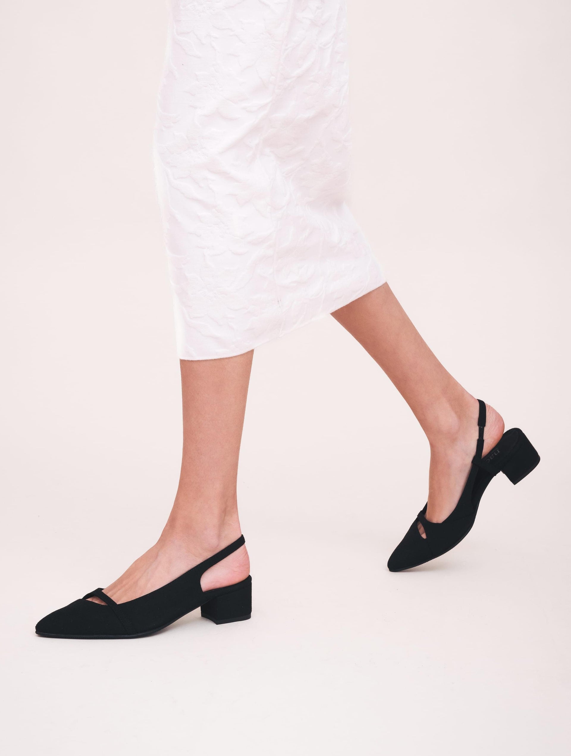 Solane Women's Vegan Suede Slingback | Black - UK3 / EU36 / US5 Solane Women's Vegan Suede Slingback | Black - UK3 / EU36 / US5
