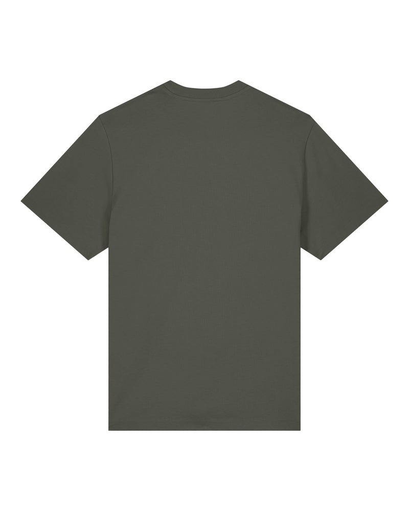 hewn. Womens Organic Cotton Relaxed-Fit T-shirt in Pine Green Khaki