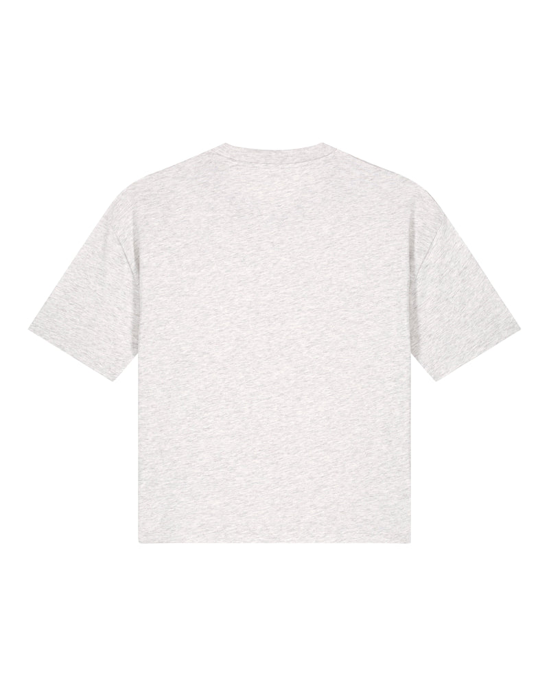 hewn. Womens Organic Cotton Boxy T-shirt in Cloud Grey Marl
