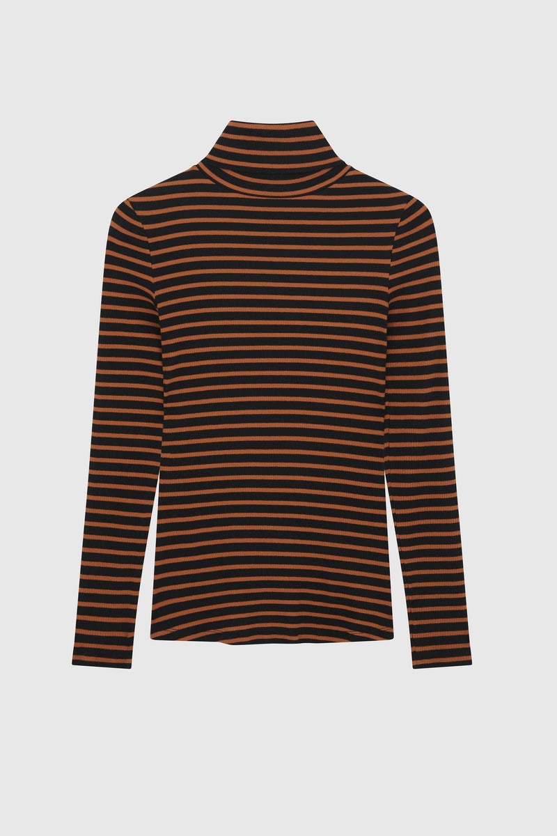 Lavender Hill Clothing Striped Cotton Roll Neck | Multiple Colours Adobe / UK8 / EU36 / US4