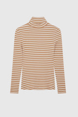 Immaculate Vegan - Lavender Hill Clothing Striped Cotton Roll Neck | Multiple Colours Birch / UK8 / EU36 / US4