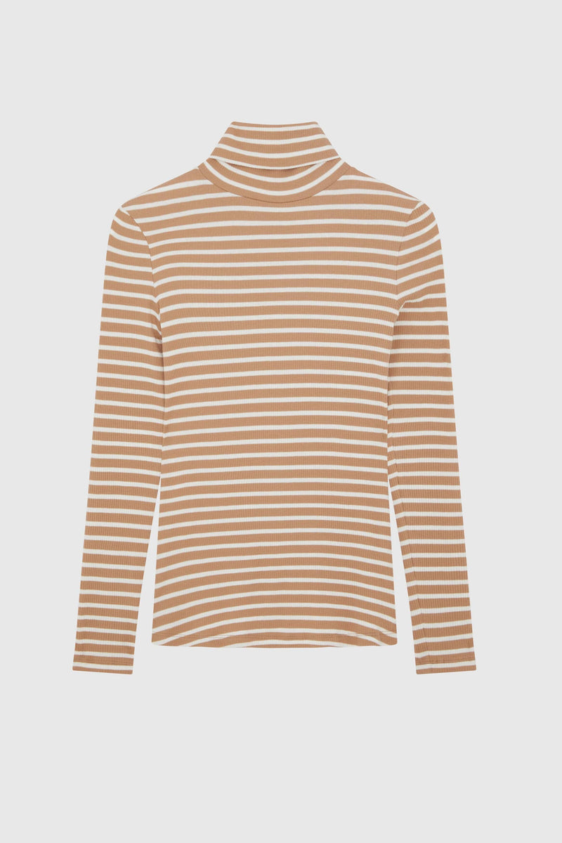 Lavender Hill Clothing Striped Cotton Roll Neck | Multiple Colours Birch / UK8 / EU36 / US4