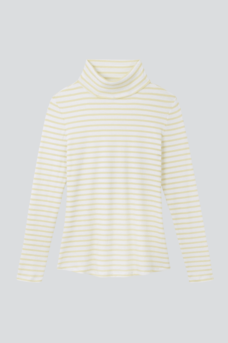 Lavender Hill Clothing Striped Cotton Roll Neck | Multiple Colours Yellow / UK8 / EU36 / US4