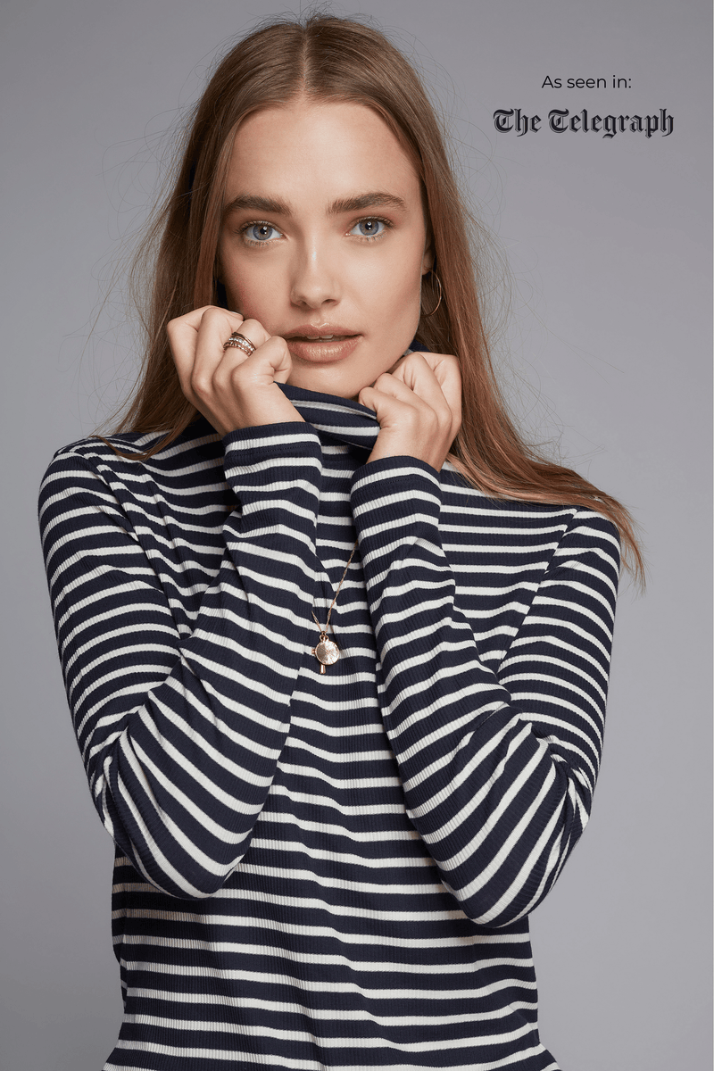 Lavender Hill Clothing Striped Cotton Roll Neck | Multiple Colours