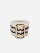 Immaculate Vegan - Stelar Sunda Handwoven Jacquard Vegan Belt | Black & Cream