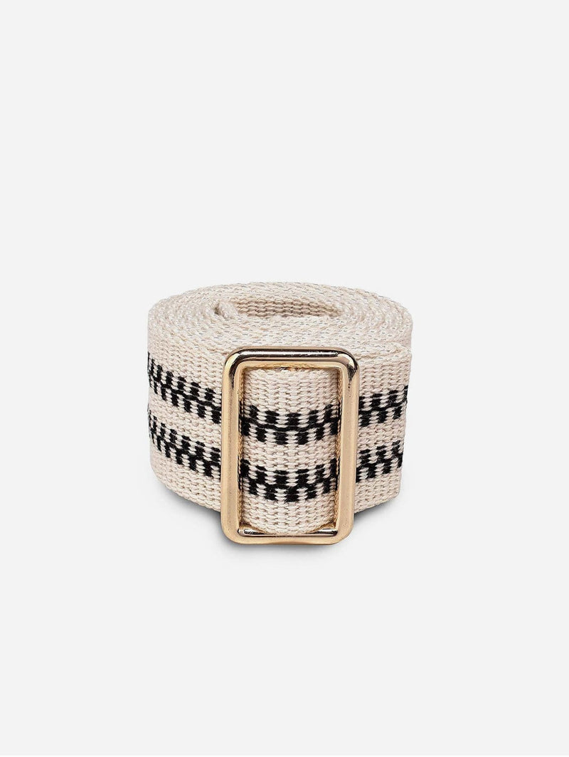 Stelar Sunda Handwoven Jacquard Vegan Belt | Black & Cream