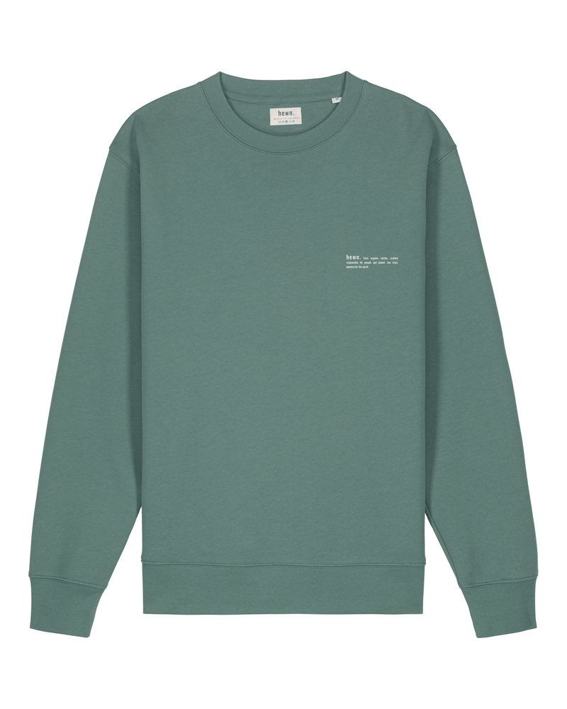 hewn. Womens Organic Cotton Relaxed-fit Sweatshirt in Eucalyptus Green