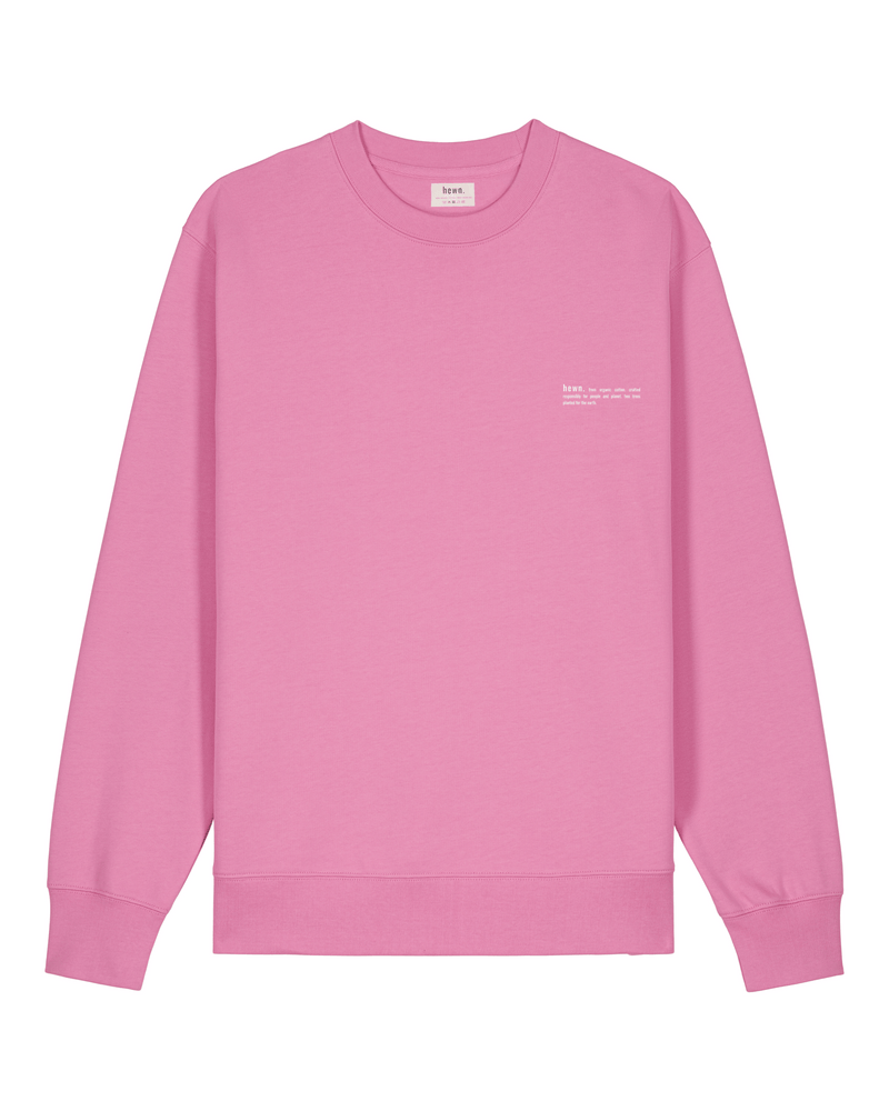 hewn. Womens Organic Cotton Relaxed-fit Sweatshirt in Azalea Pink