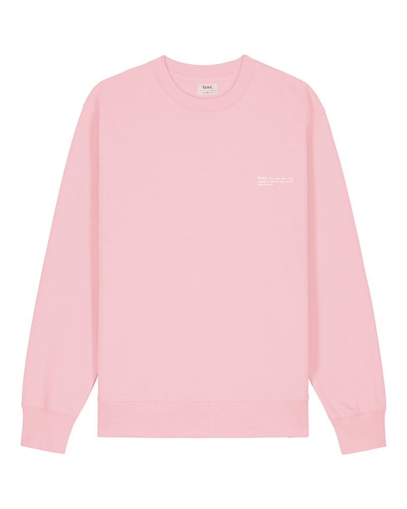 hewn. Womens Organic Cotton Relaxed-fit Sweatshirt in Cherry Blossom Pink