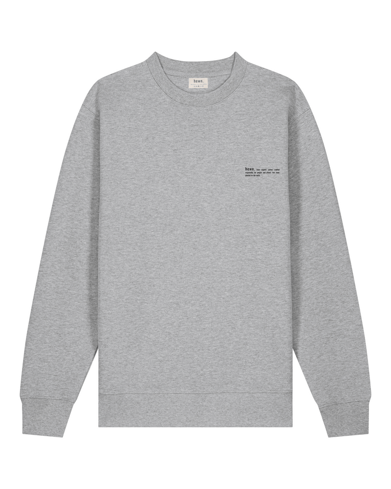 hewn. Womens Organic Cotton Relaxed-fit Sweatshirt in Rock Grey Marl