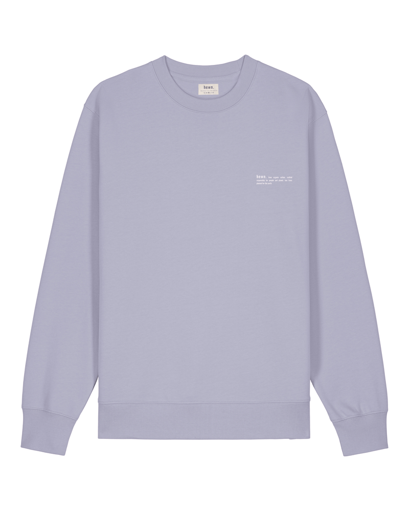 hewn. Womens Organic Cotton Relaxed-fit Sweatshirt in Lavender