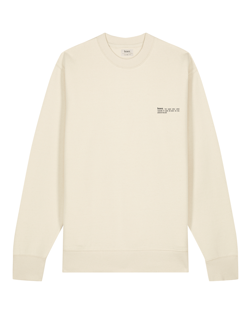 hewn. Womens Organic Cotton Relaxed-fit Sweatshirt in Natural Cotton
