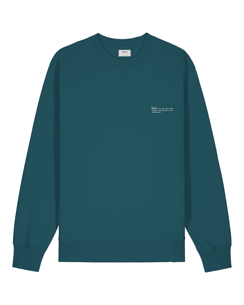 hewn. Womens Organic Cotton Relaxed-fit Sweatshirt in Ocean Blue
